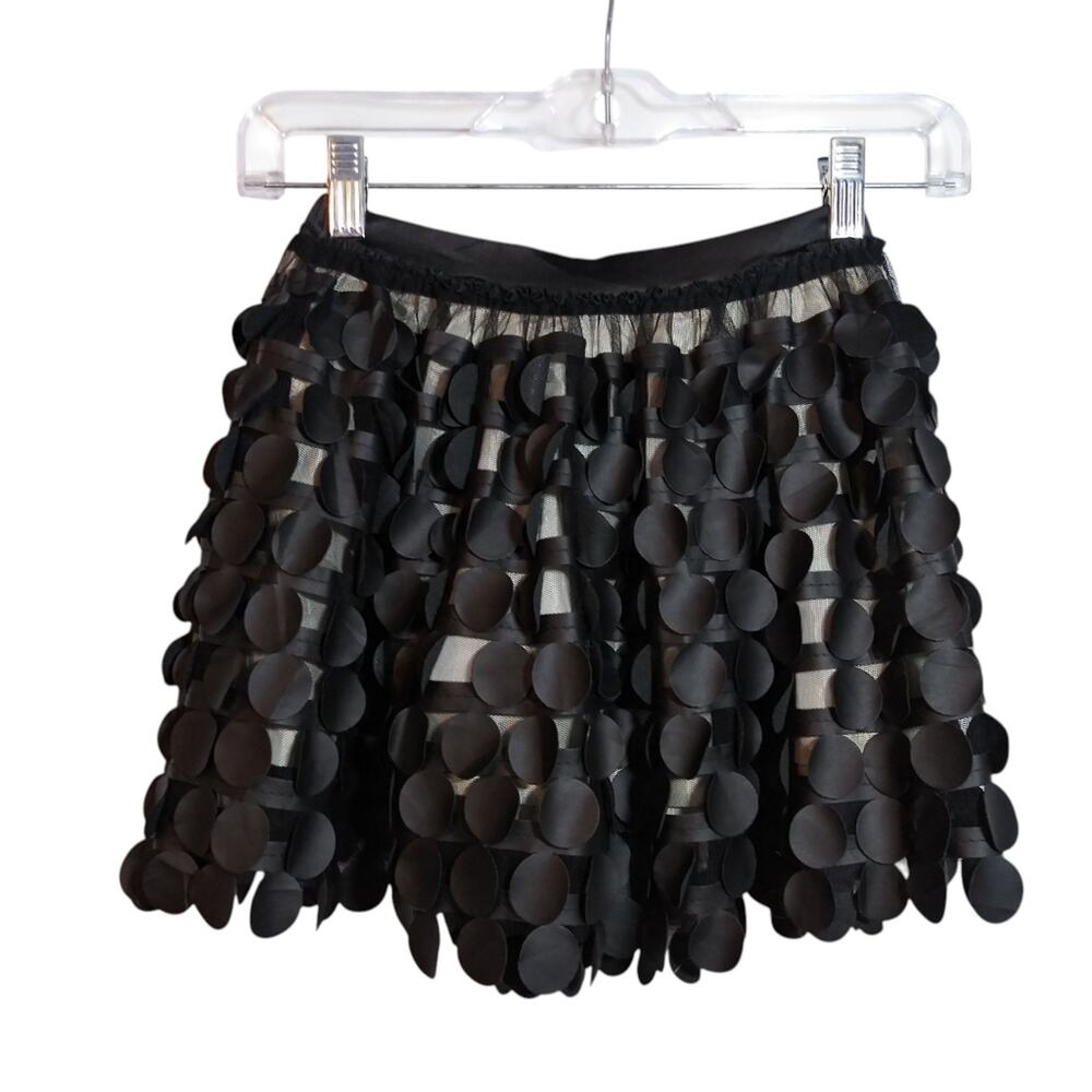 Halabaloo Elegant Black Skirt with 3D Polka Dot Textured Design Skirt Size 6